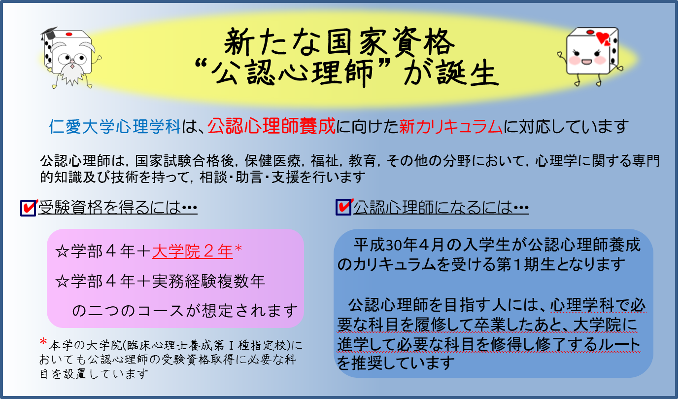 新たな国家資格「公認心理師」が誕生します